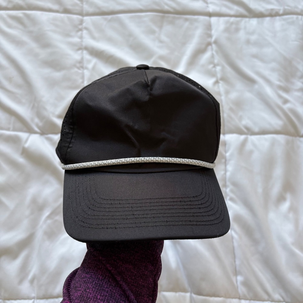 BYLT Premium Basics Black Perforated Performance Rope Hat Snapback Cap Luxury